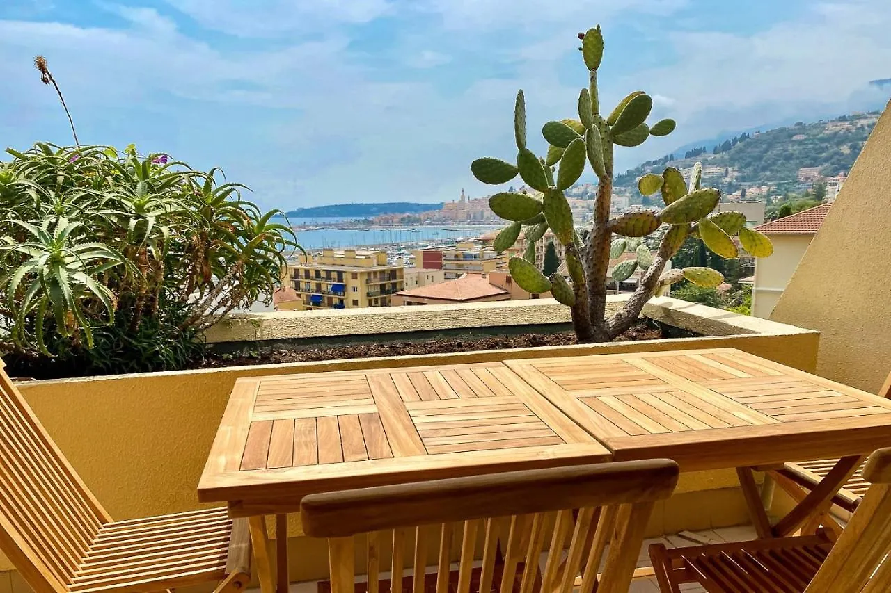 Mansfield Vue Carte Postale Terrasse Piscine 2 Apartment Menton